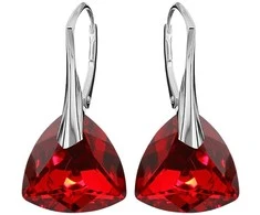 Diamond Sky Jewelry Sidabriniai auskarai moterims DiamondSky „Evening Shine (Light Siam Comet Argent Light)" su Swarovski kristalais