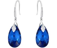 Diamond Sky Jewelry Sidabriniai auskarai moterims DiamondSky „Baroque III (Capri Mėlyna Comet Argent Light)“ su Swarovski kristalais