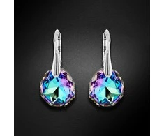 Diamond Sky Jewelry Sidabriniai auskarai moterims DiamondSky „Frozen Edges (Vitrail Light)" su Swarovski kristalais