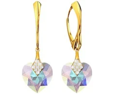 Diamond Sky Jewelry Sidabriniai auskarai moterims DiamondSky „Cute Valentine (Aurora Borealis)“ su Swarovski kristalais