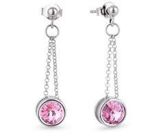 Diamond Sky Jewelry Sidabriniai auskarai moterims DiamondSky „Bonbon (Light Rose)" su Swarovski kristalais