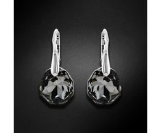 Diamond Sky Jewelry Sidabriniai auskarai moterims DiamondSky „Frozen Edges (Sidabrinis Night)" su Swarovski kristalais