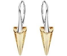 Diamond Sky Jewelry Sidabriniai auskarai moterims DiamondSky „Spike II (Golden Shadow)“ su Swarovski kristalais