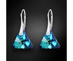 Diamond Sky Jewelry Sidabriniai auskarai moterims DiamondSky „Osiris (Bermuda Mėlyna)“ su Swarovski kristalais