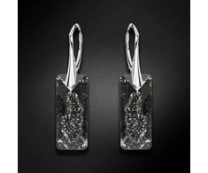Diamond Sky Jewelry Sidabriniai auskarai moterims DiamondSky „Growing Crystal II (Sidabrinis Night)" su Swarovski kristalais