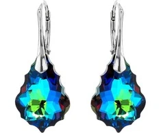 Diamond Sky Jewelry Sidabriniai auskarai moterims DiamondSky „Baroque V (Meridian Mėlyna)“ su Swarovski kristalais