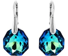 Diamond Sky Jewelry Sidabriniai auskarai moterims DiamondSky „Frozen Edges (Bermuda Mėlyna)" su Swarovski kristalais