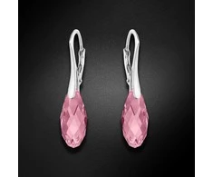 Diamond Sky Jewelry Sidabriniai auskarai moterims DiamondSky „Enchanté (Light Rose)" su Swarovski kristalais