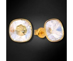 Diamond Sky Jewelry Sidabriniai auskarai moterims DiamondSky „Glare (Golden Shadow)“ su Swarovski kristalais