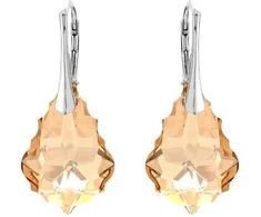 Diamond Sky Jewelry Sidabriniai auskarai moterims DiamondSky „Baroque V (Golden Shadow)“ su Swarovski kristalais