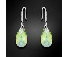 Diamond Sky Jewelry Sidabriniai auskarai moterims DiamondSky „Baroque III (Peridot AB)“ su Swarovski kristalais