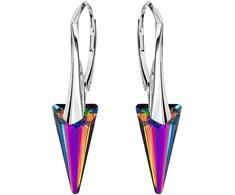 Diamond Sky Jewelry Sidabriniai auskarai moterims DiamondSky „Spike II (Vitrail Medium)“ su Swarovski kristalais