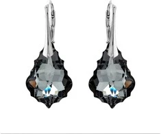 Diamond Sky Jewelry Sidabriniai auskarai moterims DiamondSky „Baroque V (Sidabrinis Night)“ su Swarovski kristalais