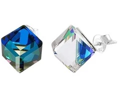 Diamond Sky Jewelry Sidabriniai auskarai moterims DiamondSky „Rubicon II (Bermuda Mėlyna)" su Swarovski kristalais