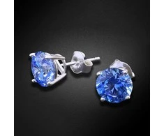 Diamond Sky Jewelry Sidabriniai auskarai moterims DiamondSky „Juno (Arctic Mėlyna)“ su Swarovski kristalais