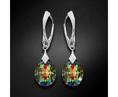 Diamond Sky Jewelry Sidabriniai auskarai moterims DiamondSky „Moon Shine (Vitrail Medium)" su Swarovski kristalais