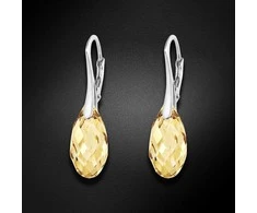 Diamond Sky Jewelry Sidabriniai auskarai moterims DiamondSky „Enchanté (Golden Shadow)" su Swarovski kristalais