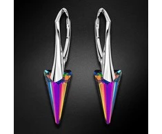 Diamond Sky Jewelry Sidabriniai auskarai moterims DiamondSky „Spike II (Vitrail Medium)“ su Swarovski kristalais