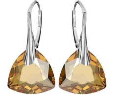 Diamond Sky Jewelry Sidabriniai auskarai moterims DiamondSky „Evening Shine (Golden Shadow)" su Swarovski kristalais