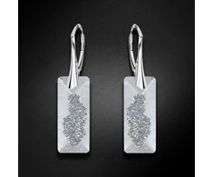 Diamond Sky Jewelry Sidabriniai auskarai moterims DiamondSky „Growing Crystal II" su Swarovski kristalais