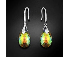 Diamond Sky Jewelry Sidabriniai auskarai moterims DiamondSky „Baroque III (Vitrail Medium)“ su Swarovski kristalais