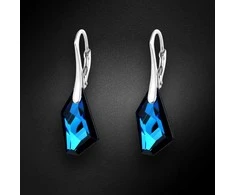Diamond Sky Jewelry Sidabriniai auskarai moterims DiamondSky „Hyperborea (Bermuda Mėlyna)“ su Swarovski kristalais