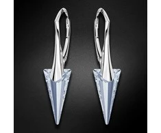 Diamond Sky Jewelry Sidabriniai auskarai moterims DiamondSky „Spike II (Mėlyna Shade)“ su Swarovski kristalais