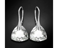 Diamond Sky Jewelry Sidabriniai auskarai moterims DiamondSky „Evening Shine" su Swarovski kristalais