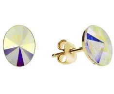 Diamond Sky Jewelry Sidabriniai auskarai moterims DiamondSky „Clarice V (Aurora Borealis)“ su Swarovski kristalais