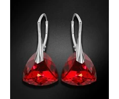 Diamond Sky Jewelry Sidabriniai auskarai moterims DiamondSky „Evening Shine (Light Siam Comet Argent Light)" su Swarovski kristalais