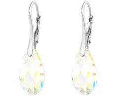 Diamond Sky Jewelry Sidabriniai auskarai moterims DiamondSky „Enchanté (Aurora Borealis)" su Swarovski kristalais