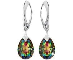 Diamond Sky Jewelry Sidabriniai auskarai moterims DiamondSky „Moon Shine (Vitrail Medium)" su Swarovski kristalais