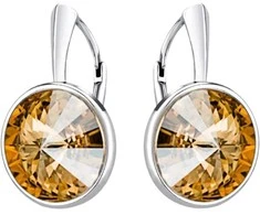Diamond Sky Jewelry Sidabriniai auskarai moterims DiamondSky „Clarice (Golden Shadow)" su Swarovski kristalais