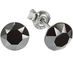 Diamond Sky Jewelry Sidabriniai auskarai moterims DiamondSky „Classic (Jet Hematite)“ su Swarovski kristalais