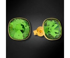 Diamond Sky Jewelry Sidabriniai auskarai moterims DiamondSky „Glare (Fern Žalias)“ su Swarovski kristalais