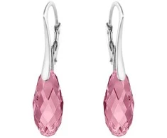 Diamond Sky Jewelry Sidabriniai auskarai moterims DiamondSky „Enchanté (Light Rose)" su Swarovski kristalais