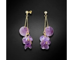 Diamond Sky Jewelry Sidabriniai auskarai moterims DiamondSky „Orchid (Iris / Violet)“ su Swarovski kristalais