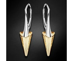 Diamond Sky Jewelry Sidabriniai auskarai moterims DiamondSky „Spike II (Golden Shadow)“ su Swarovski kristalais