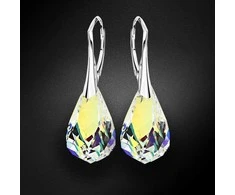 Diamond Sky Jewelry Sidabriniai auskarai moterims DiamondSky „Helix (Aurora Borealis)“ su Swarovski kristalais