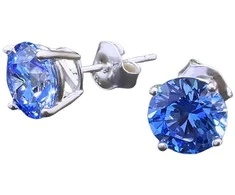 Diamond Sky Jewelry Sidabriniai auskarai moterims DiamondSky „Juno (Arctic Mėlyna)“ su Swarovski kristalais