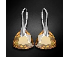 Diamond Sky Jewelry Sidabriniai auskarai moterims DiamondSky „Evening Shine (Golden Shadow)" su Swarovski kristalais