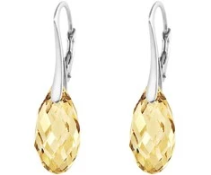 Diamond Sky Jewelry Sidabriniai auskarai moterims DiamondSky „Enchanté (Golden Shadow)" su Swarovski kristalais