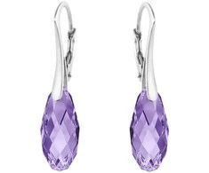 Diamond Sky Jewelry Sidabriniai auskarai moterims DiamondSky „Enchanté (Tanzanite)" su Swarovski kristalais