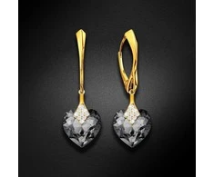 Diamond Sky Jewelry Sidabriniai auskarai moterims DiamondSky „Cute Valentine (Sidabrinis Night)“ su Swarovski kristalais