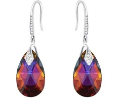 Diamond Sky Jewelry Sidabriniai auskarai moterims DiamondSky „Baroque III (Volcano)“ su Swarovski kristalais