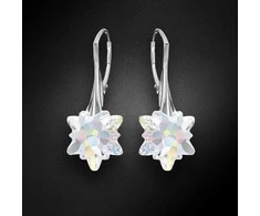Diamond Sky Jewelry Sidabriniai auskarai moterims DiamondSky „Edelweiss (Aurora Borealis)“ su Swarovski kristalais