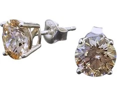 Diamond Sky Jewelry Sidabriniai auskarai moterims DiamondSky „Juno (Fancy Champagne)“ su Swarovski kristalais