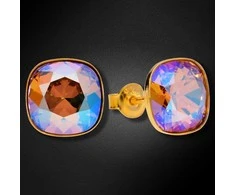 Diamond Sky Jewelry Sidabriniai auskarai moterims DiamondSky „Glare (Light Colorado Topaz Shimmer)“ su Swarovski kristalais