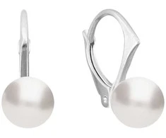 Diamond Sky Jewelry Sidabriniai auskarai moterims DiamondSky „Rani (Baltas)“ su Swarovski perlais