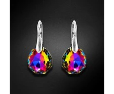 Diamond Sky Jewelry Sidabriniai auskarai moterims DiamondSky „Frozen Edges (Vitrail Medium)" su Swarovski kristalais